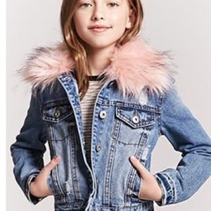 baby girl jean jacket with fur